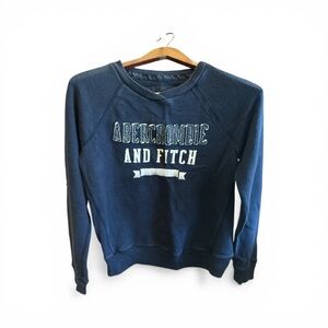 Abercrombie & Fitch Navy Blue Crewneck Pullover with Logo Women’s Size XS Sporty